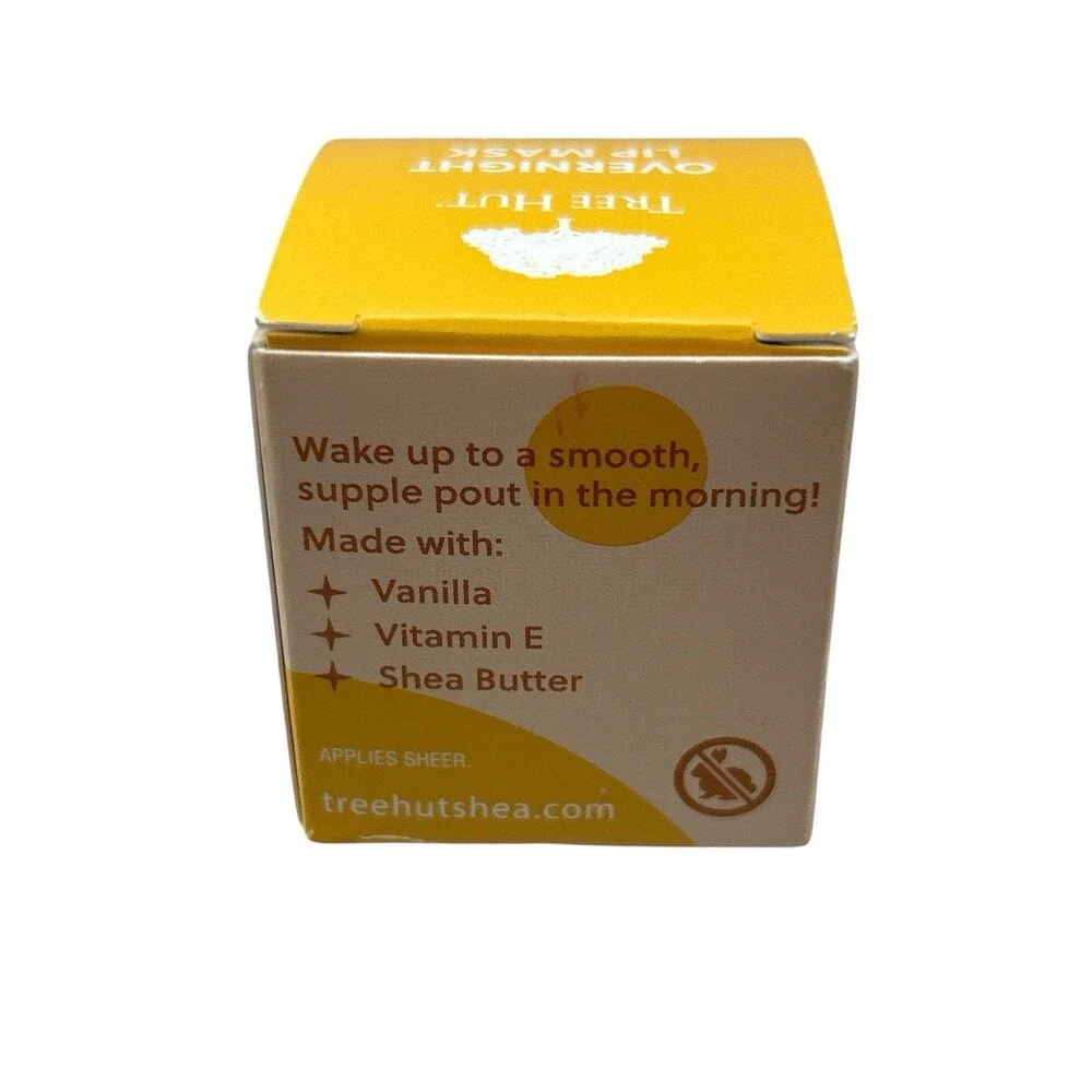 Tree Hut Vanilla Overnight Lip Mask Nourish Soothe Hydrate Shea Butter Vitamin E